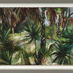 Palm trees - Framed oil on board Painting - 50cm by 35cm