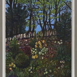 Cotswold garden - Framed Acrylic on board Painting - 53cm by 75.5cm