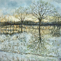 Sandhurst In the Floods - Oil on canvas - 76 cm by 76 cm
