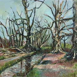 Carshalton London Planes - Framed Oil on Canvas Painting - 61cm by 76cm
