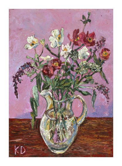 Glass Jug of Anemones - Giclee Print